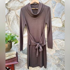 Vintage Boston Proper Silk Cashmere Brown Long Sleeve Dress